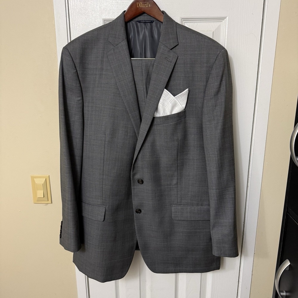 RALPH by Ralph Lauren Men's Gray Blue Glen Plaid 2pc Suit 100% Wool